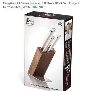 L1 Series 4-Piece HUA Knife Block Set, White